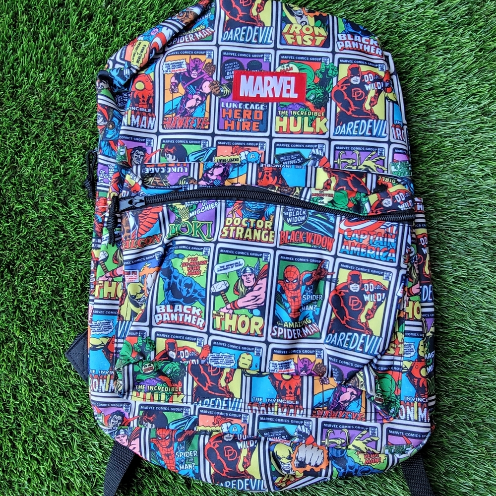 Marvel Comics vintage Avengers Print  School Book Bag Kids Superhero EUC